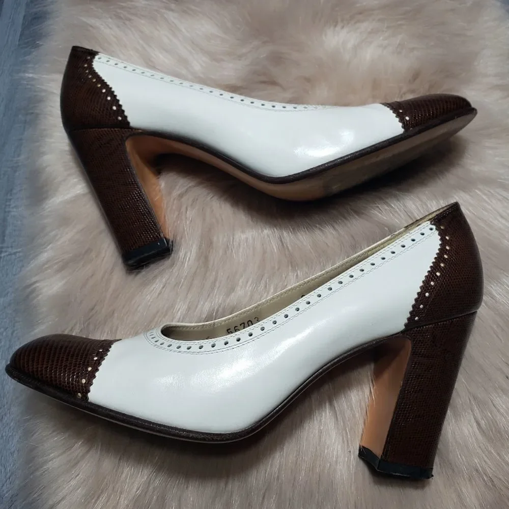 Salvatore Ferragamo Black and White Saddle shoes H